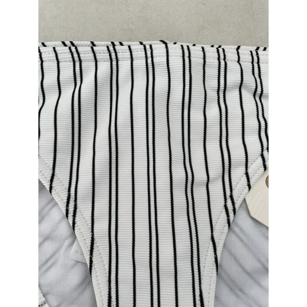 Billabong Swim Bikini Bottom Striped Easy on Me Tropic Black